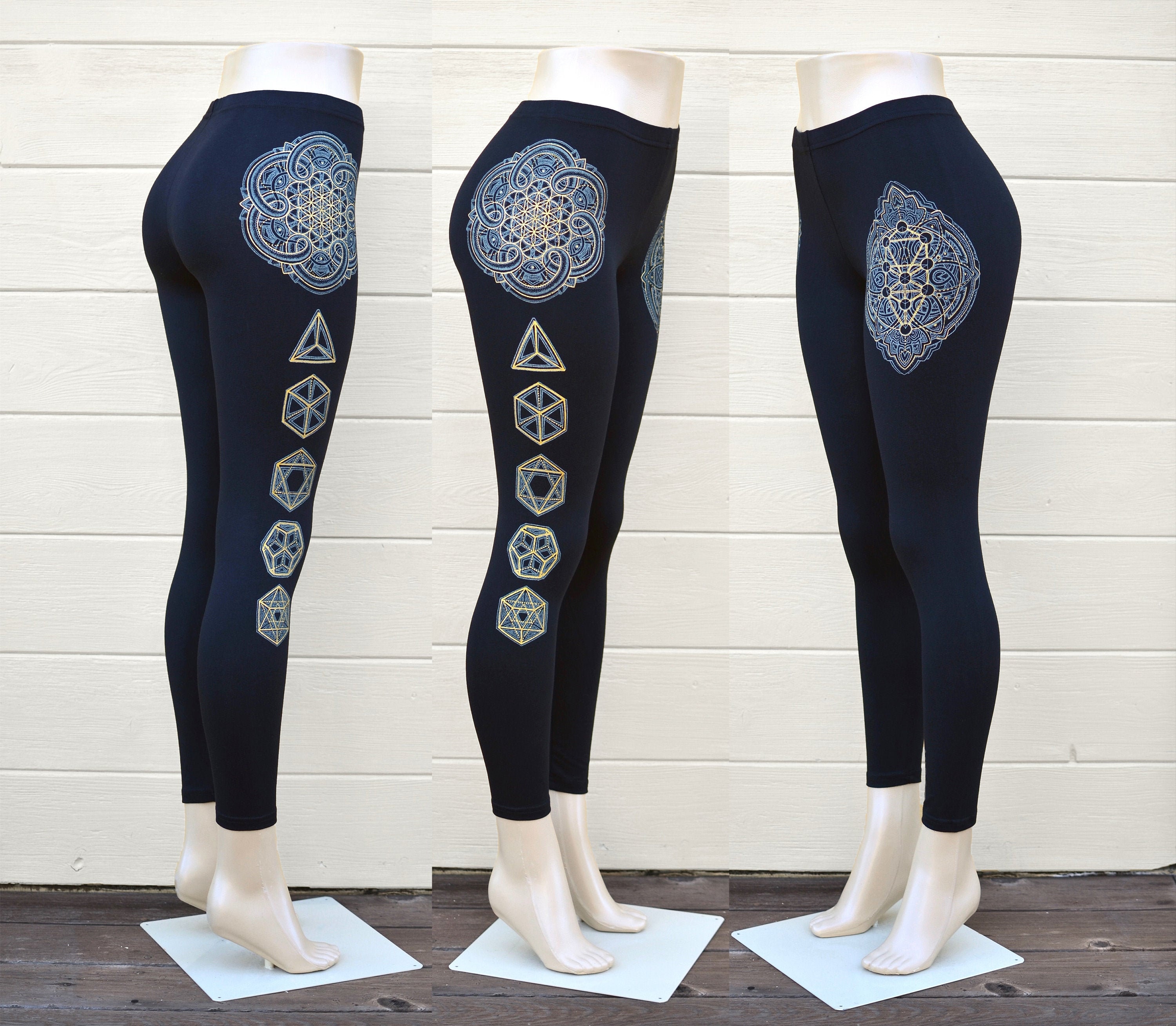 Sacred Geometry Tree of Life Leggings Glow in the Dark Etsy