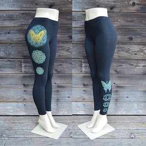 Gold Butterfly Leggings Glow in the Dark and Gold Design - Etsy