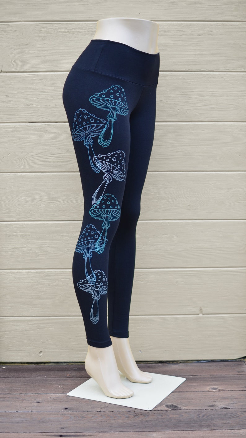 Glow in the Dark Mushroom Fitness Leggings Women's Etsy
