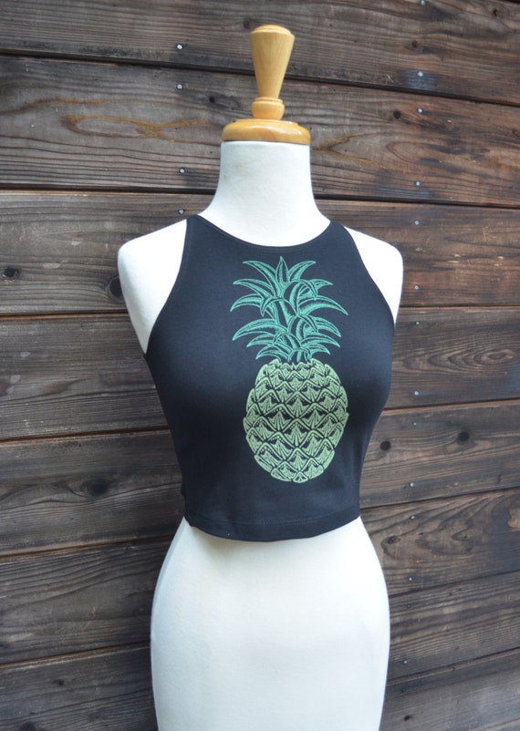 Glow in the Dark Pineapple Crop Top Yoga Crop Top Festival Crop