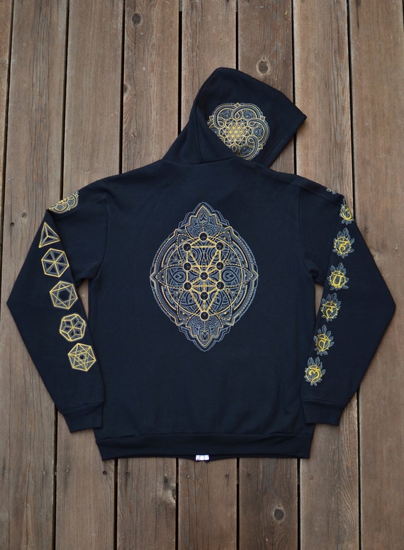 Glow in the Dark Tree of Life Zip up Hoodie Gold Sacred - Etsy