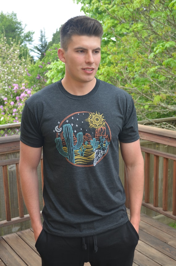 Buy Desert Cactus Mens T Shirt Nature Shirt Mens Black Shirt
