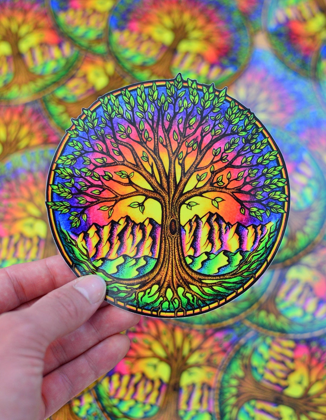 Hand Drawn Tree Sticker - Nature Sticker - Sun Sticker - iPhone Sticker ...