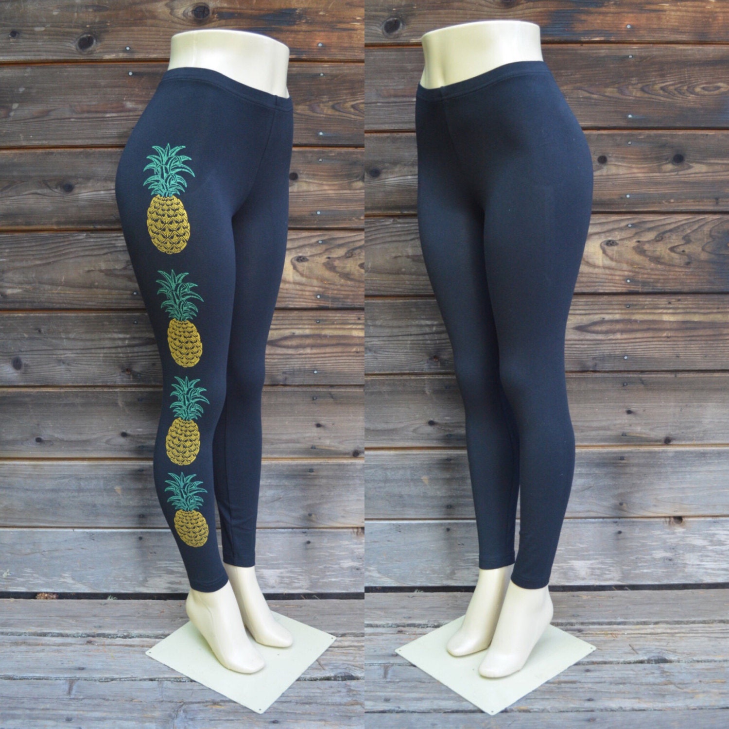 pineapple leggings black
