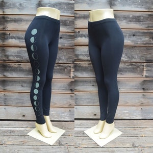 Glow in the Dark Moon Phase Leggings - Yoga Leggings - Festival Leggings - Yoga Wear