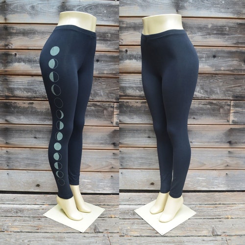 Sun Moon Pattern Print Women Leggings