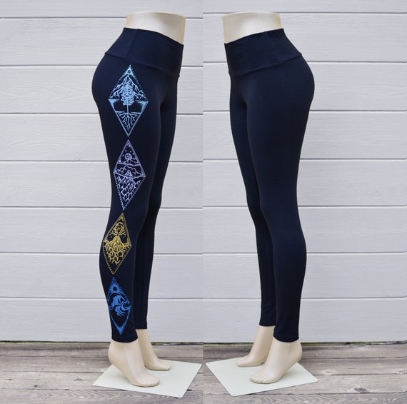 Earth Air Fire Water Fitness Leggings Women's Black | Etsy