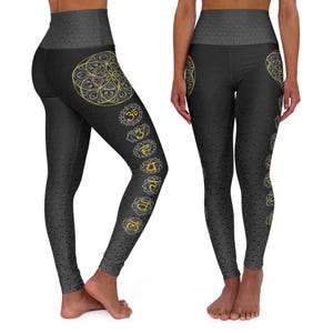 Seed of Life Chakra Yoga Leggings - Sacred Geometry Yoga Leggings