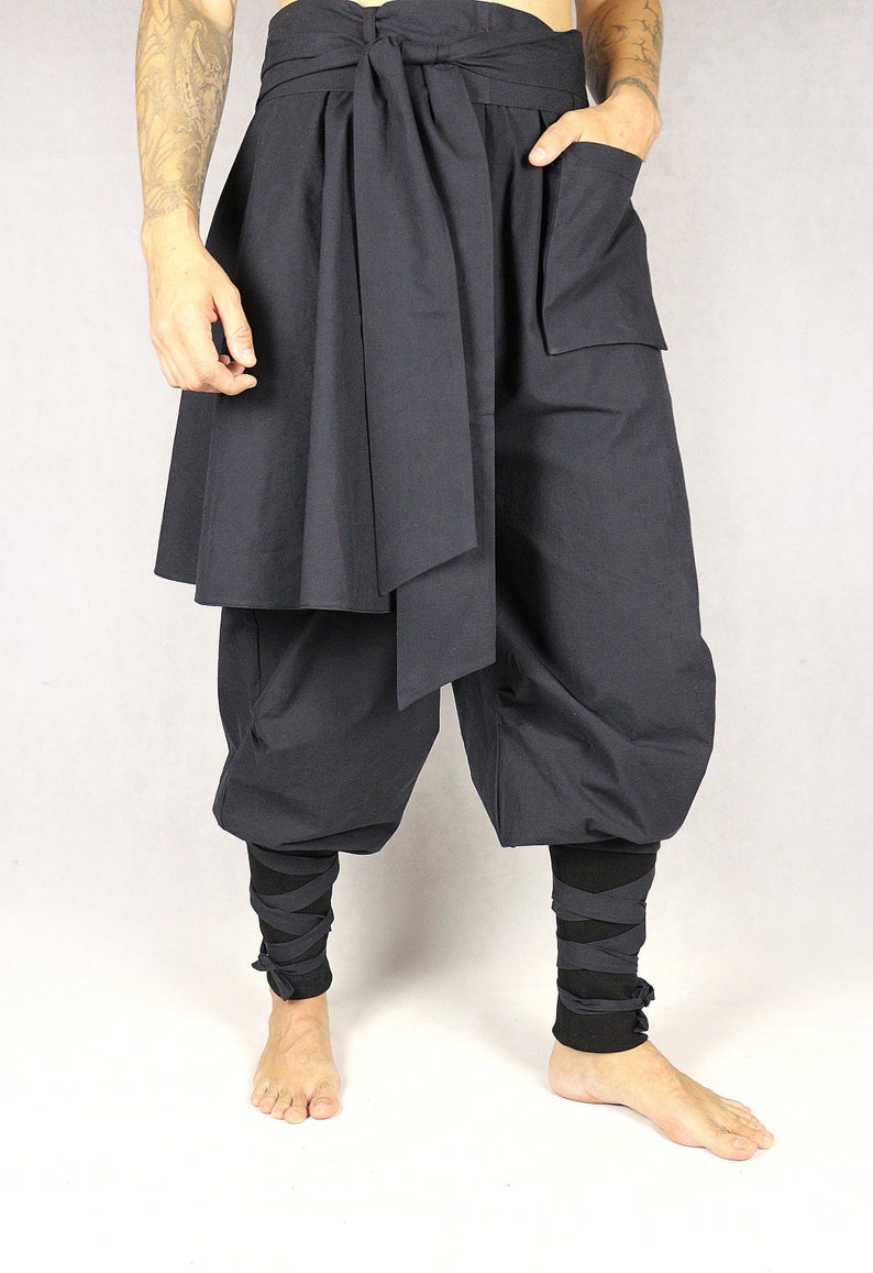 Hakama pants with removable straps japanese style samurai Etsy