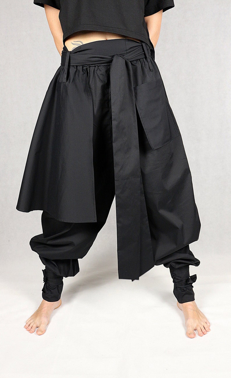 Hakama pants black new model with pockets japanese style Etsy