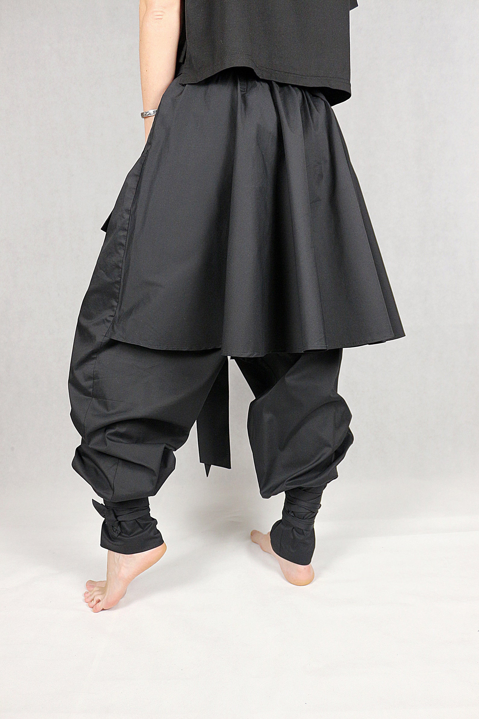 Hakama Pants Black New Model With Pockets Japanese Style Etsy Australia