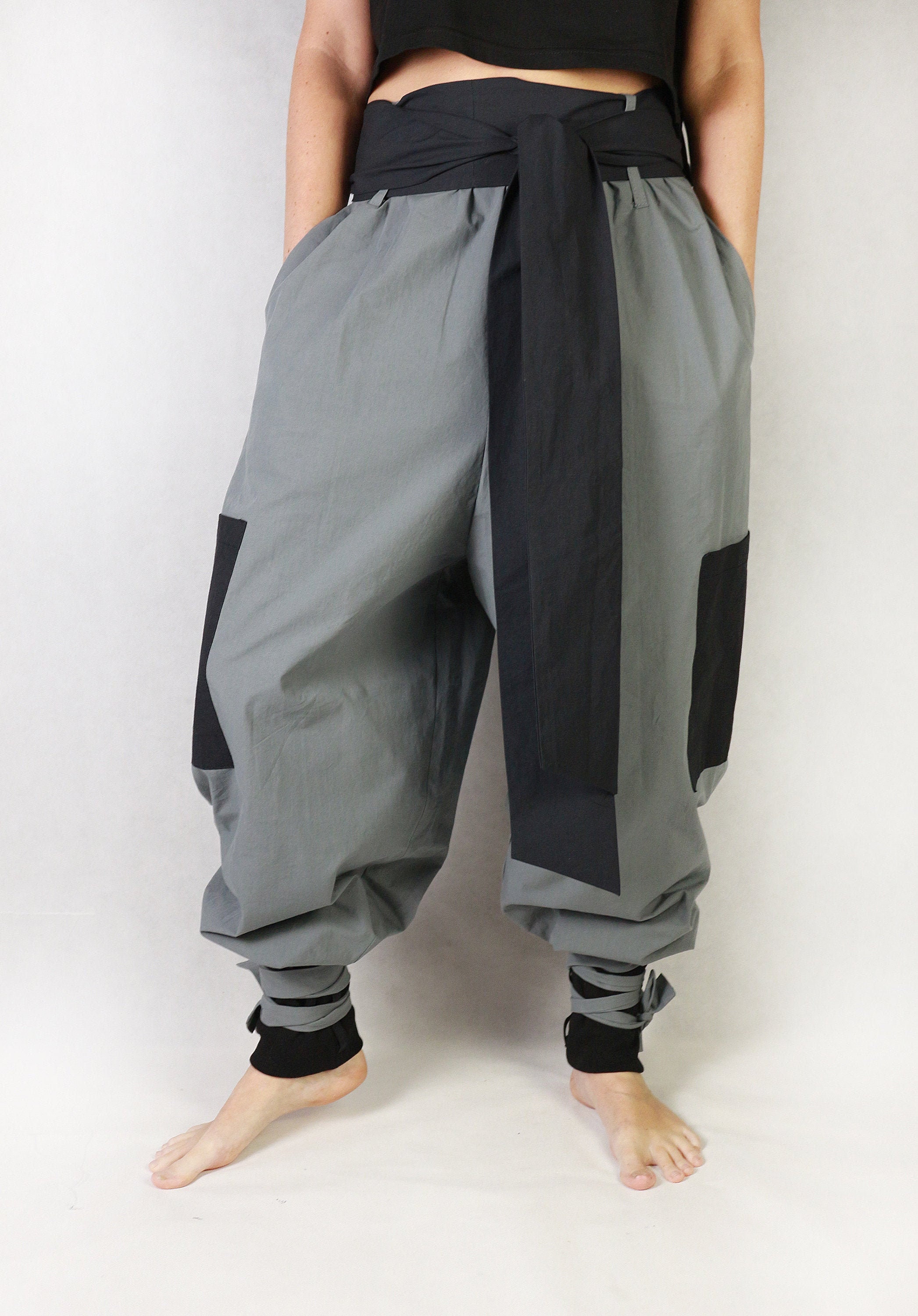 Hakama pants with pockets gray 100 cotton japanese style Etsy