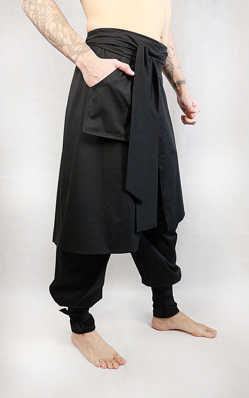Hakama Pants Black Japanese Style Samurai Trousers Etsy
