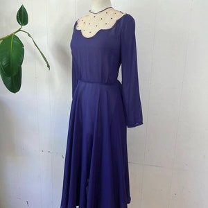 1970s does 1950s M embroidered full circle skirt dress