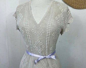 1920s handmade crochet blouse  top