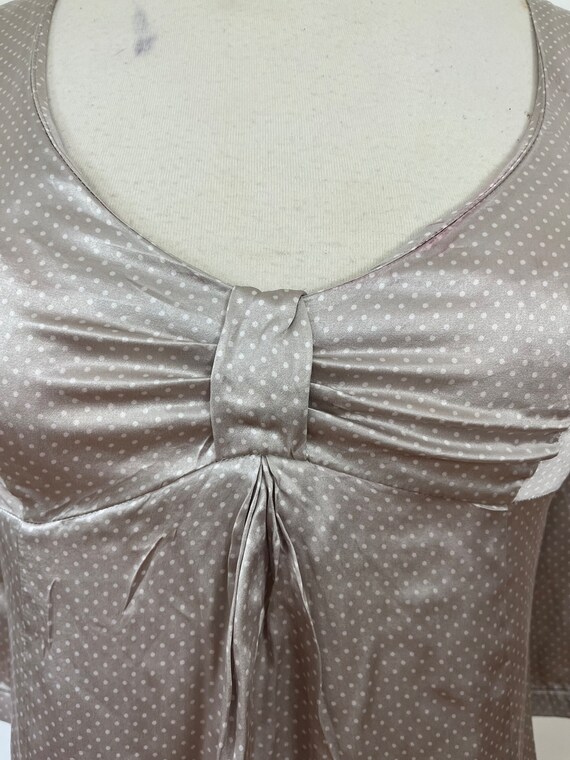 1990s vintage silk polkadot blouse - image 2