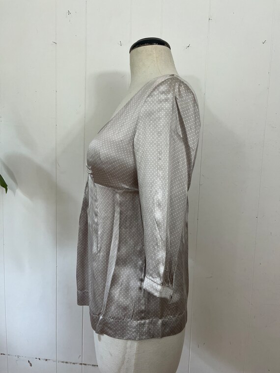 1990s vintage silk polkadot blouse - image 5
