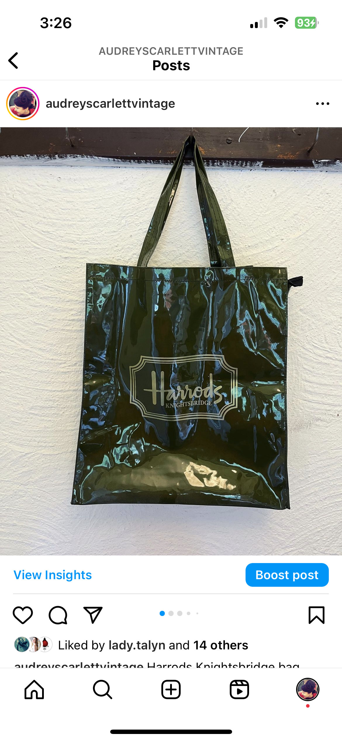 Borsa per la spesa plastificata Harrods mai usata degli anni 90 Etsy Italia