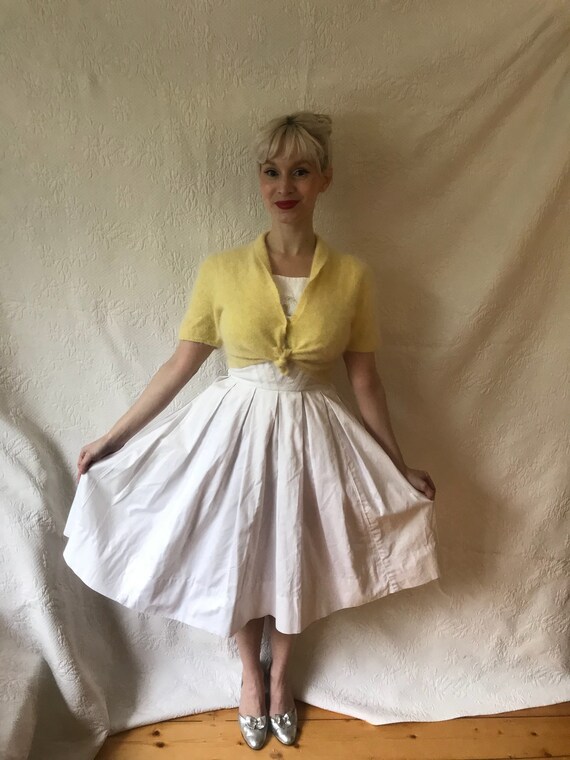 1940s handknit angora cardigan buttersoft buttercu