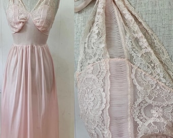 Gorgeous 1940s lace rushed slip dress
