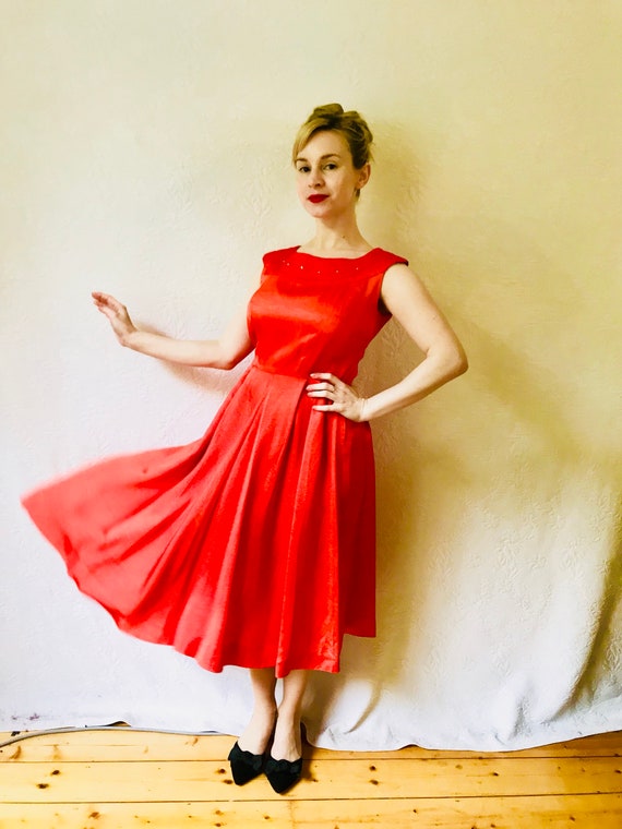 Late 1940s early 1950s tangerine dream dress frock