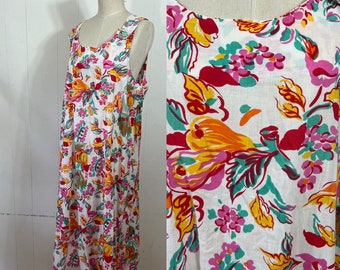 Vestido trapecio acampanado con estampado de frutas brillantes de los años 70