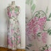 1960s nouveau wisteria print silk chiffon dress