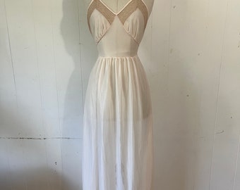 1930s sheer fine nylon mesh see through dress