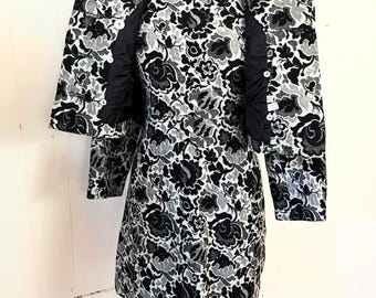 1960er Jahre Monochrome Brokat Jacke MCM Mod