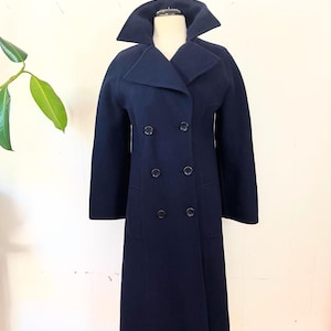 1960s navy wool felt pea coat not jacket Australian designer “TU” made in Australia