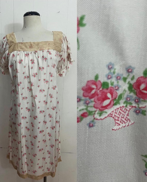 Robe Etro Vintage 1995 - Soie Imprimée Florale - Taille 40 - Pêche/Corail - Doublée - Genou
