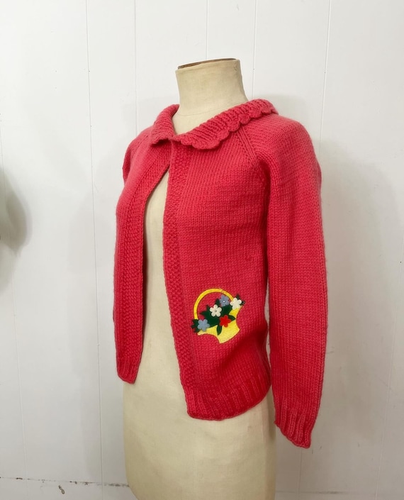 1950s Vermillion Cardigan Xs Xxs S - Etsy Israel