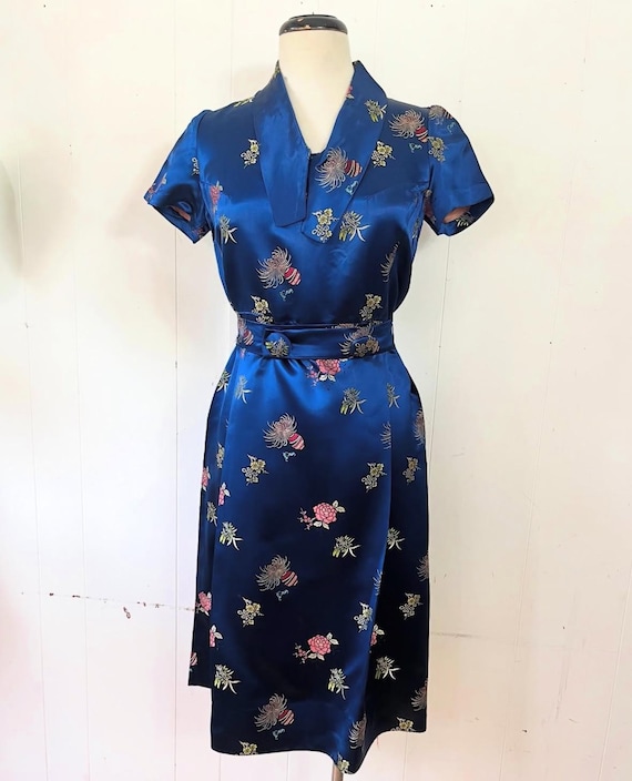 cobalt silk dress Easy Elegance Cobalt Blue Satin Dress