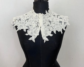 1890s 1900s collar Super fine lace Guipure collar