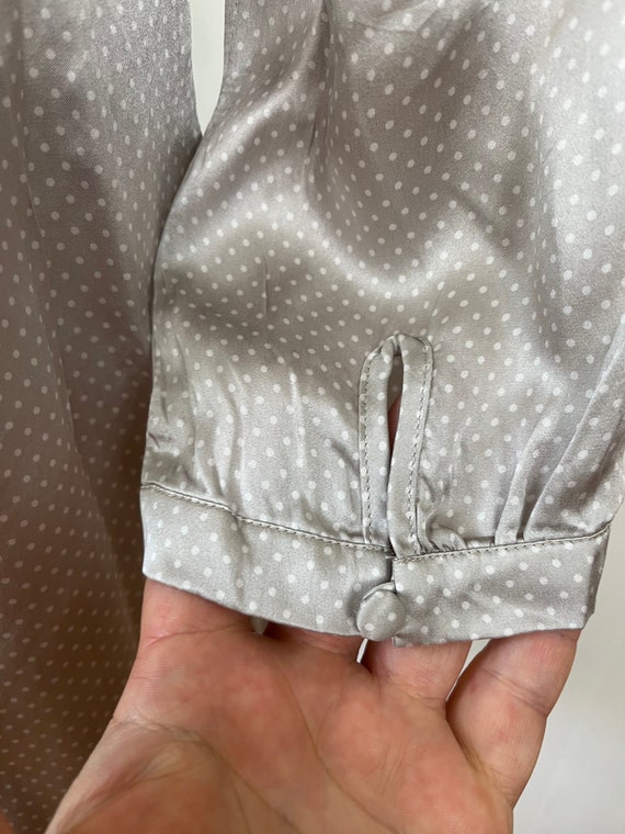 1990s vintage silk polkadot blouse - image 7