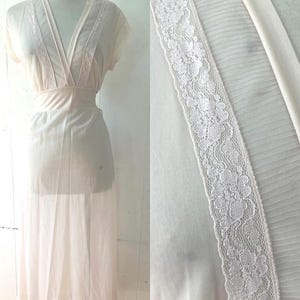 Sexy sheer 1950s see through slip dress gown
