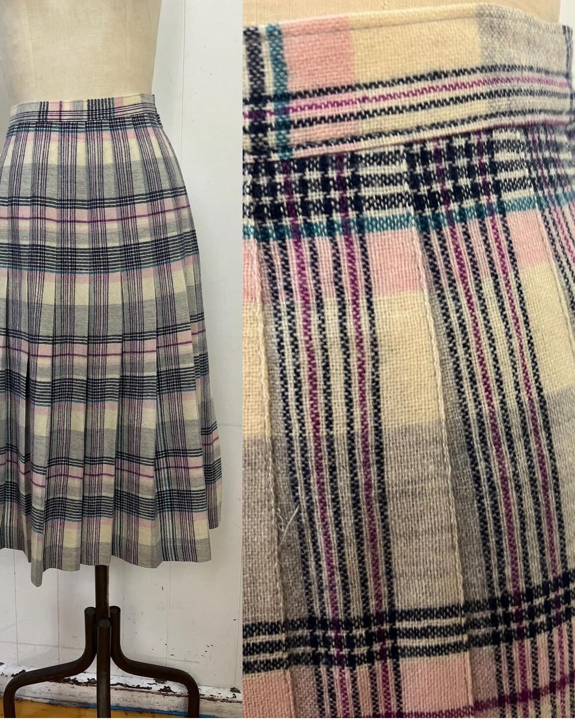 1970s Plaid PENDLETON Wool Pleated Skirt - Etsy