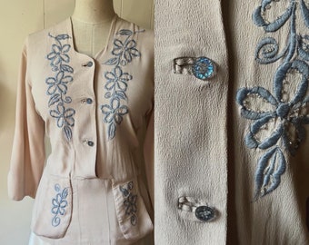 1940s beaded embroidered jacket voluptuous plus size