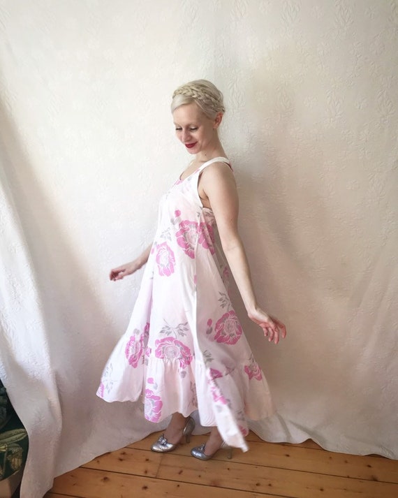 Huge Pink poppy print Trapeze frock by carla zampa