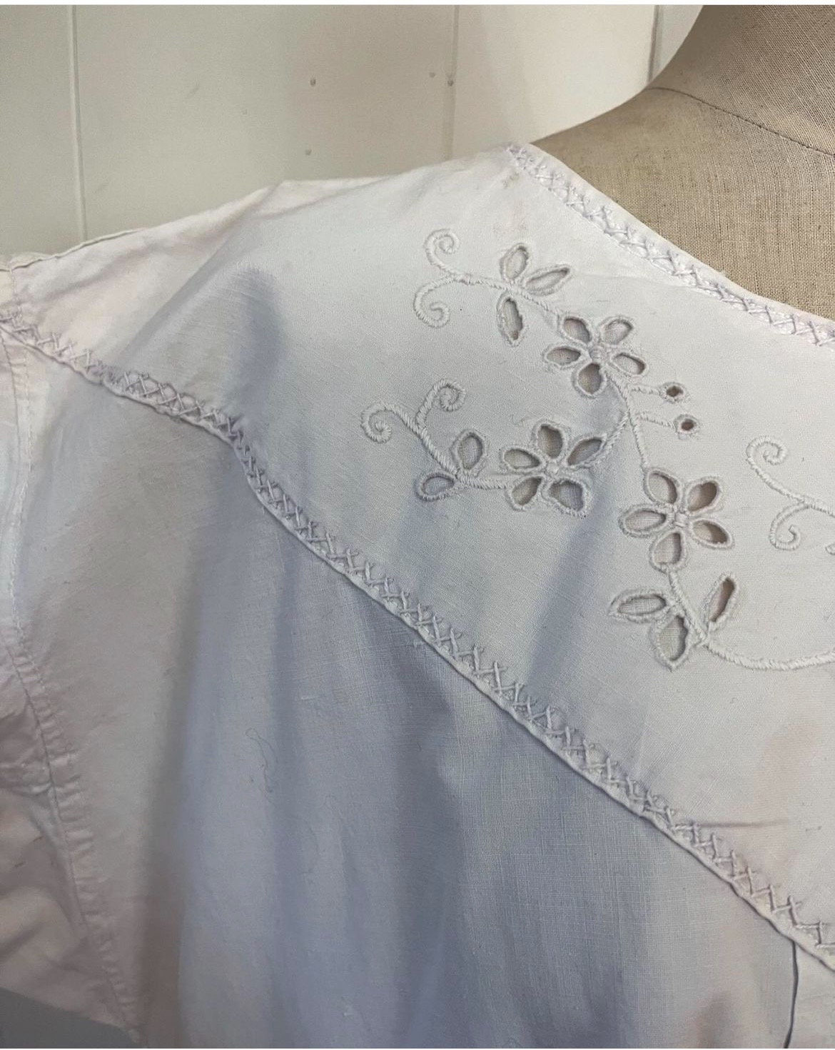 Shift Robe 1900s French Linen Hand Embroidered Shift Dress / Robe Edwardian - Etsy