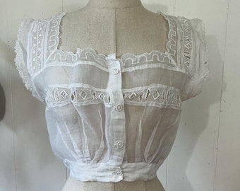 1800s antique organdie corset cover