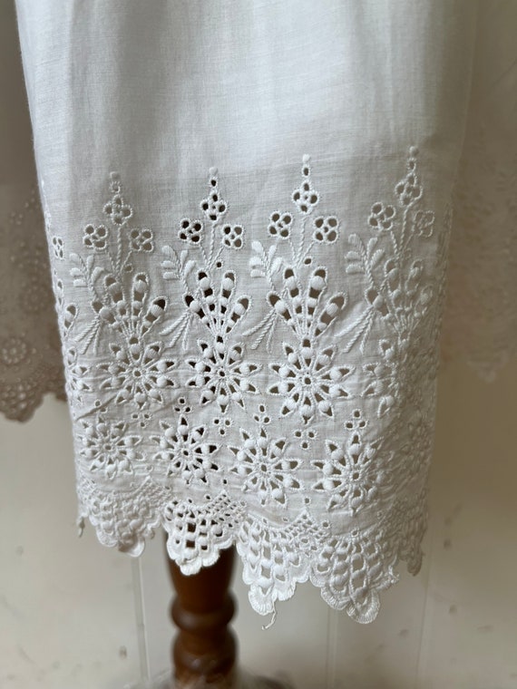 1910s cotton petticoat with HANDSTITCHED broiderie