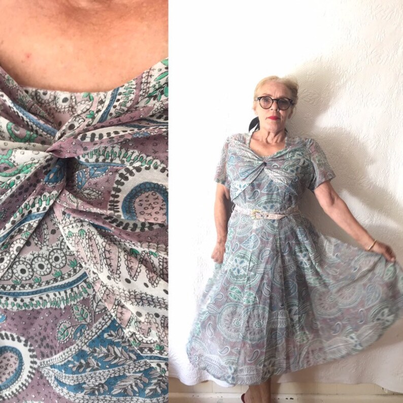 paisley chiffon dress
