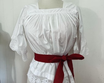 1900s Edwardian blouse : lace collar  bell sleeves