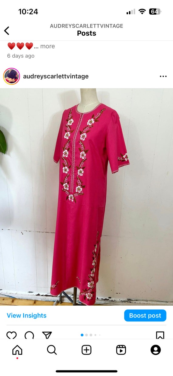 1960s zip fronted Thai hand embroidered kaftan