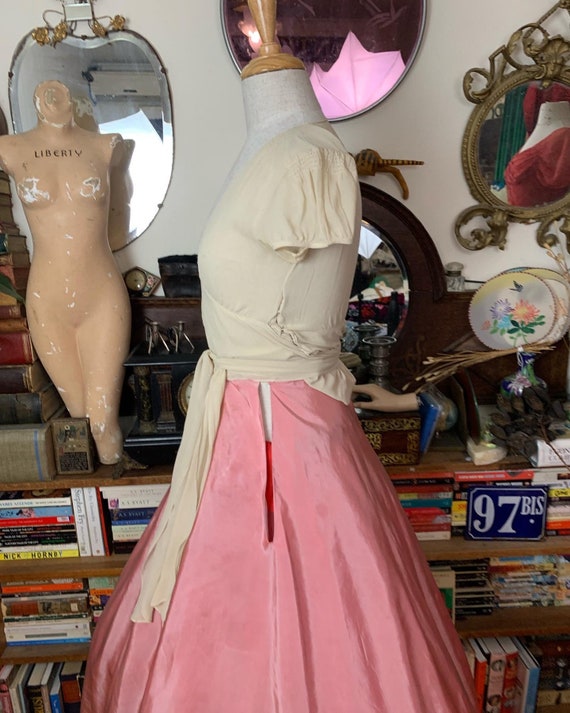 1930s shining peach vermillion skirt - Gem