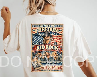 Camiseta de Kid Rock "Hasta que no puedas cruzar" del concierto de TPUSA