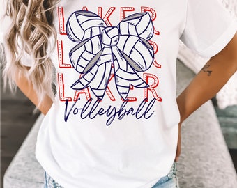 Customized Volleyball Bow Tee *YOUR TEAM COLORS*