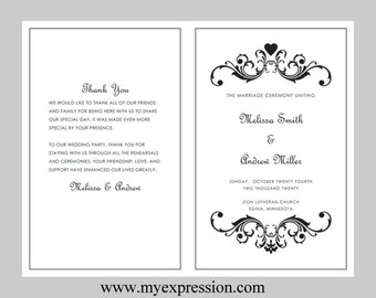 scroll wedding programs etsy
