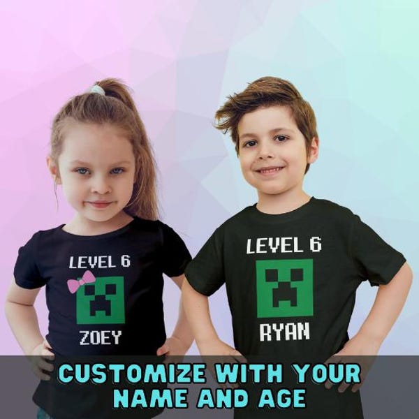 Personalized Miner Game Birthday Shirt with Name - Personalized Shirt Mine Game Game Gift- Personalized Gift for Gamers T-Shirt Gamer Shirt